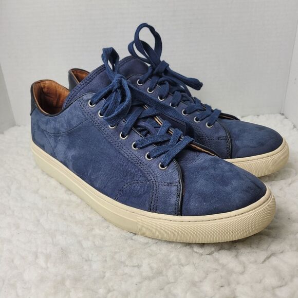 Frye Walker Mens Low Top Sneaker Size 12 Blue Suede Casual Shoes - Picture 1 of 10